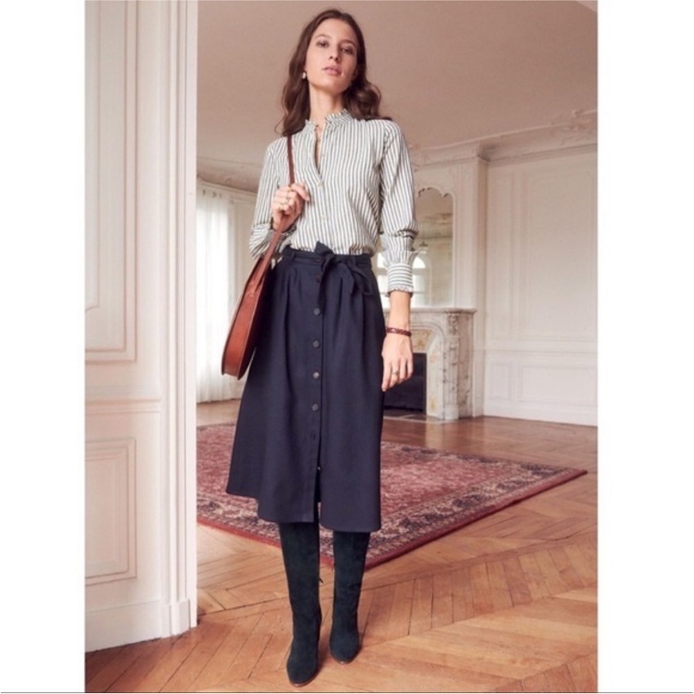 Sezane × sea Celina manhattan skirt sz 6 French 38